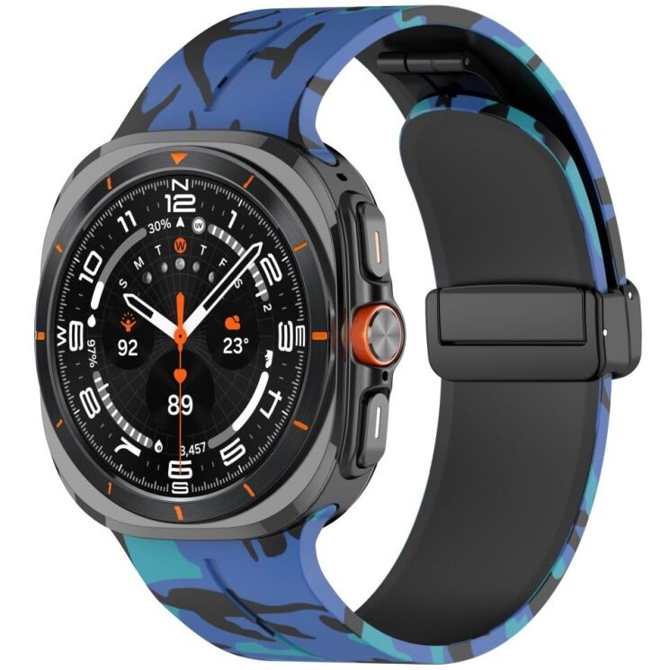 Ремешок Deexe Camouflage Pattern для Samsung Galaxy Watch Ultra (47mm) - Blue: фото 4 из 6