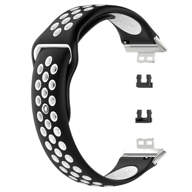 Ремешок Deexe Dot Color для Huawei Watch Fit - Black / White: фото 3 из 6