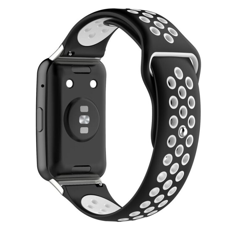 Ремешок Deexe Dot Color для Huawei Watch Fit - Black / White: фото 2 из 6