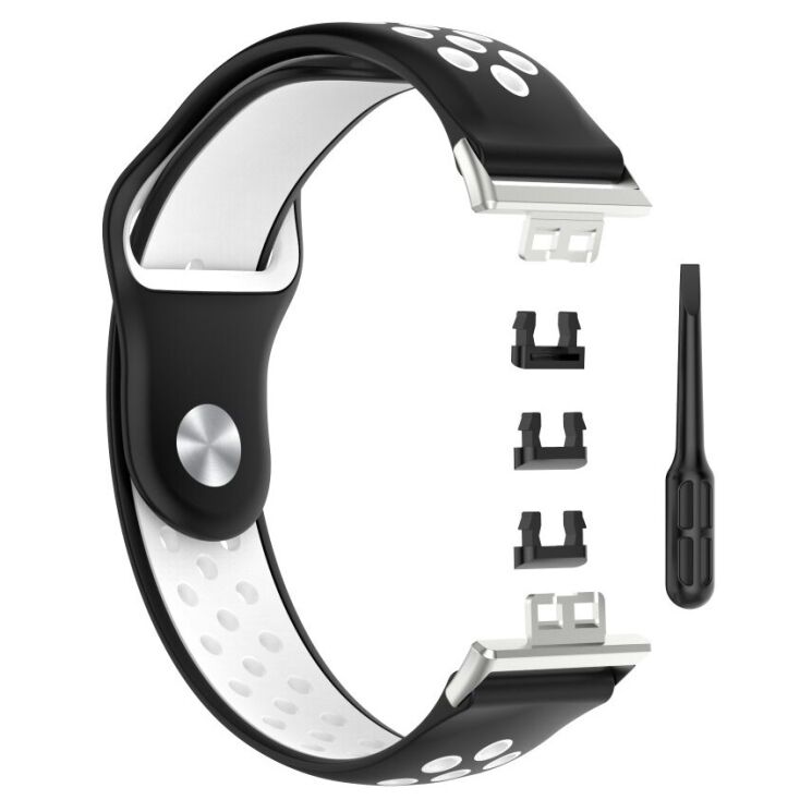 Ремешок Deexe Dot Color для Huawei Watch Fit - Black / White: фото 4 из 6