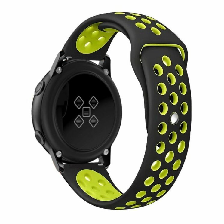 Ремінець Deexe Dot Color для Samsung Watch Active / Active 2 40mm / Active 2 44mm - Black / Yellow: фото 5 з 6
