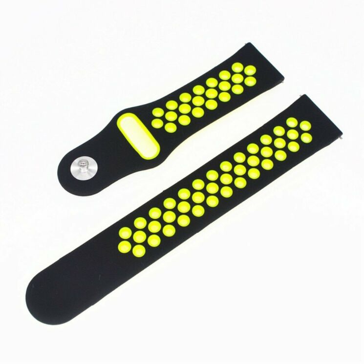 Ремінець Deexe Dot Color для Samsung Watch Active / Active 2 40mm / Active 2 44mm - Black / Yellow: фото 3 з 6