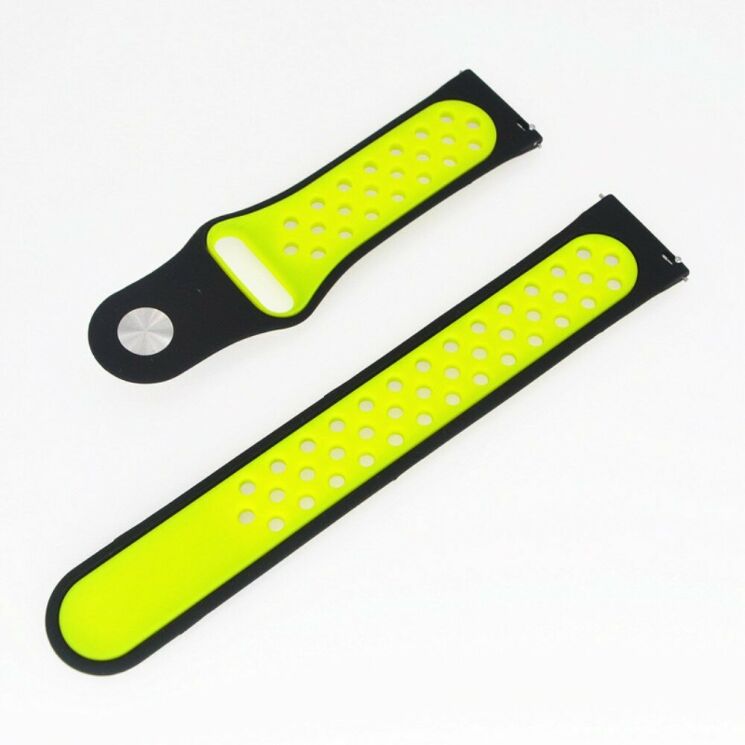 Ремінець Deexe Dot Color для Samsung Watch Active / Active 2 40mm / Active 2 44mm - Black / Yellow: фото 2 з 6
