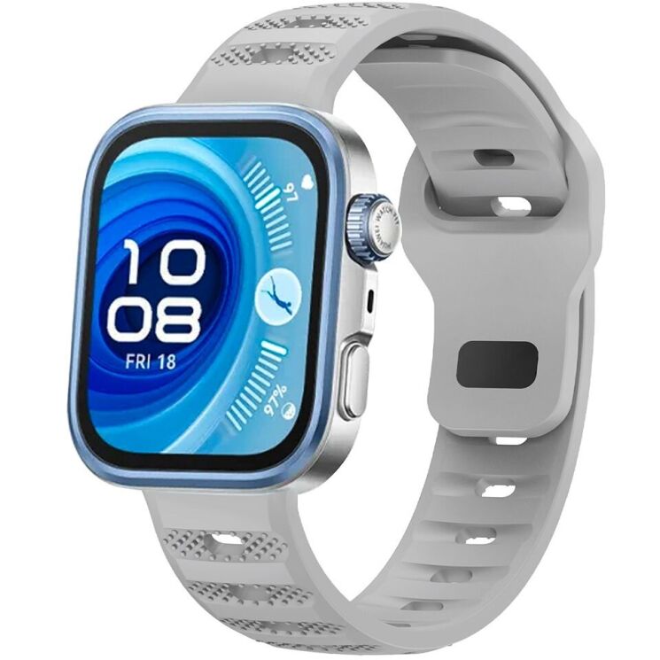 Ремінець Deexe Dot Texture для Huawei Watch Fit 3 / Fit 4 / Fit 4 Pro - Grey: фото 2 з 5
