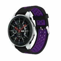 Ремешок Deexe Dual Color для Samsung Galaxy Watch 46mm / Watch 3 45mm / Gear S3 - Black / Purple: фото 1 из 5