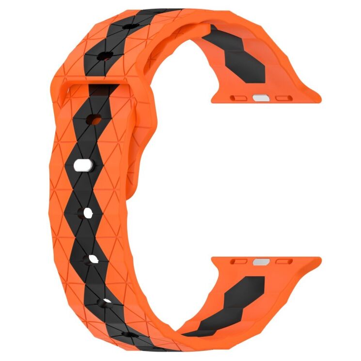 Ремінець Deexe Flex Series для Apple Watch 46 / 45 / 44 / SE 44 / 42 (Series 1-3) / Ultra / Ultra 2 / Ultra 3 - Orange / Black: фото 2 з 6