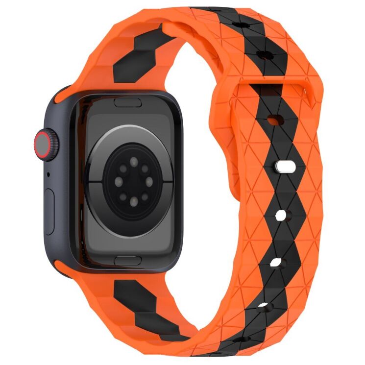 Ремінець Deexe Flex Series для Apple Watch 46 / 45 / 44 / SE 44 / 42 (Series 1-3) / Ultra / Ultra 2 / Ultra 3 - Orange / Black: фото 1 з 6