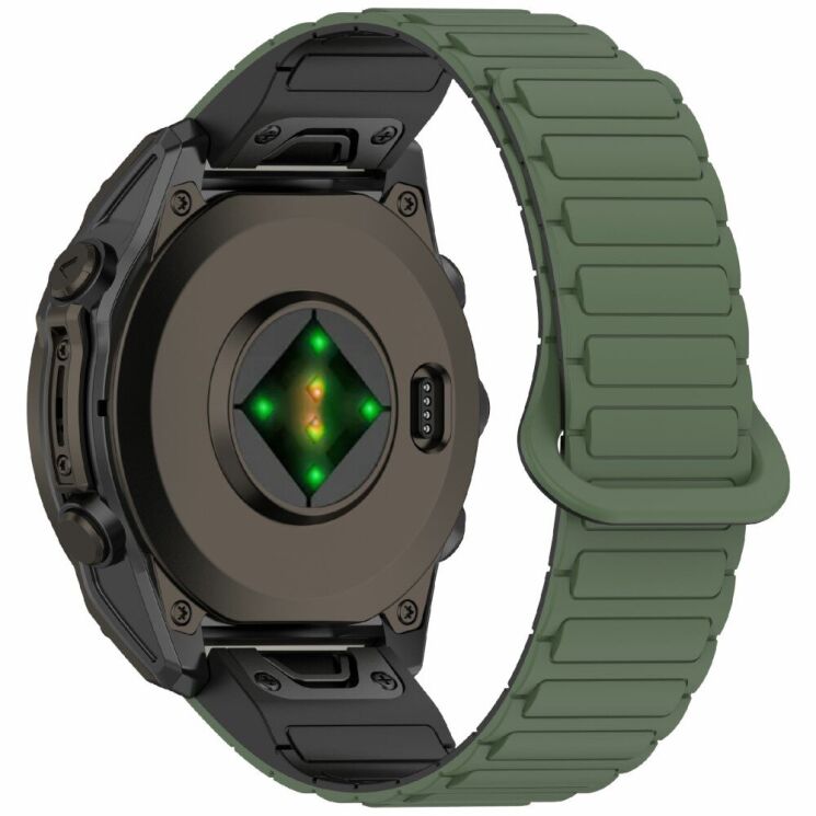 Ремешок Deexe Flexible Fit для часов Garmin c креплением Quick Fit 26mm - Midnight Green / Black: фото 1 из 8