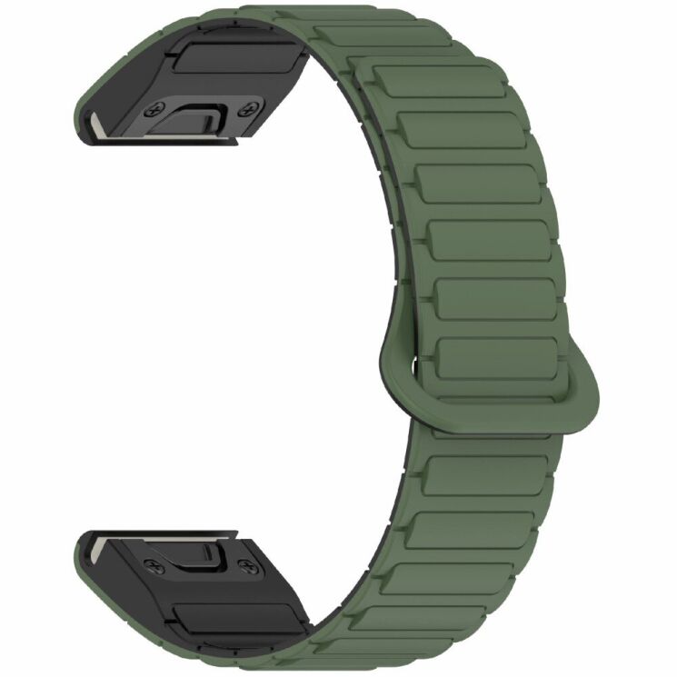 Ремешок Deexe Flexible Fit для часов Garmin c креплением Quick Fit 26mm - Midnight Green / Black: фото 3 из 8