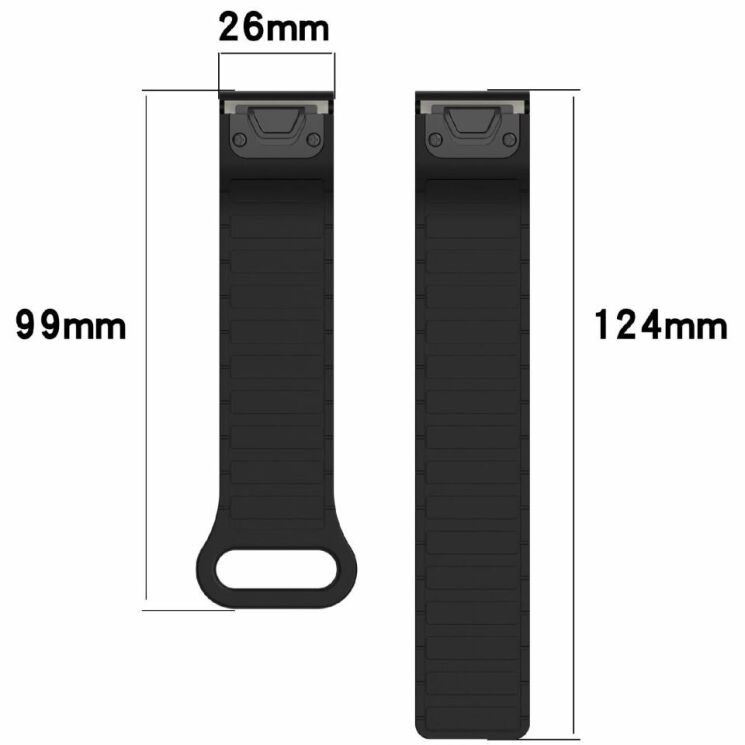 Ремешок Deexe Flexible Fit для часов Garmin c креплением Quick Fit 26mm - White / Mist Blue: фото 7 из 8