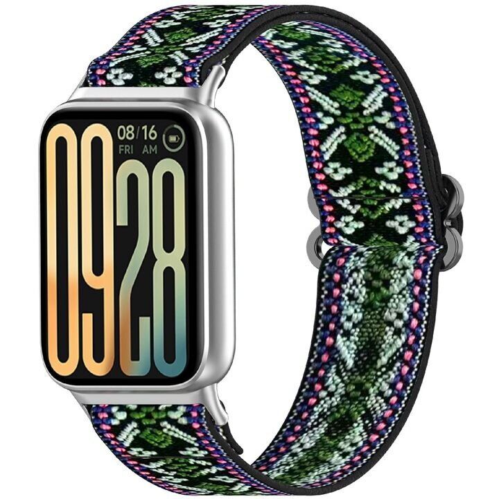 Ремешок Deexe Knitted Strap для Xiaomi Redmi Watch 4 / 5 / Mi Smart Band 8 Pro / Band 9 Pro - Green / Purple: фото 2 из 9