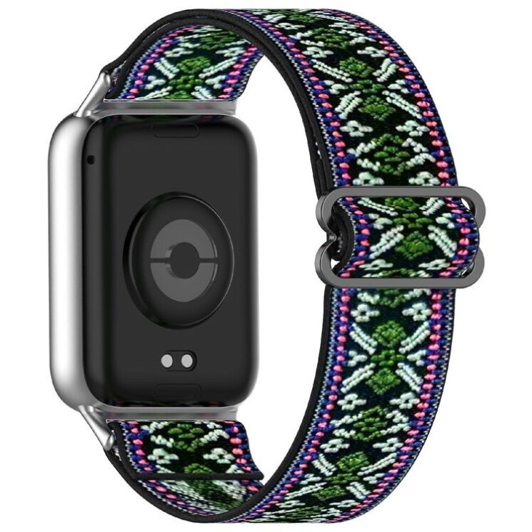 Ремешок Deexe Knitted Strap для Xiaomi Redmi Watch 4 / 5 / Mi Smart Band 8 Pro / Band 9 Pro - Green / Purple: фото 1 из 9