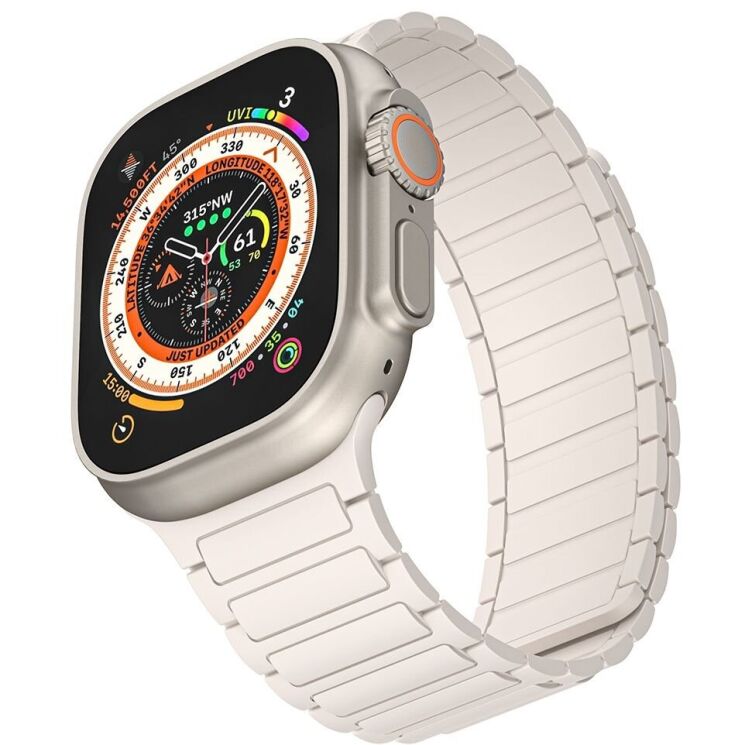Ремешок Deexe Magnetic Band для Apple Watch 42 (Series 10) / 41 / 40 / SE 40 / 38 - Starlight: фото 4 из 4