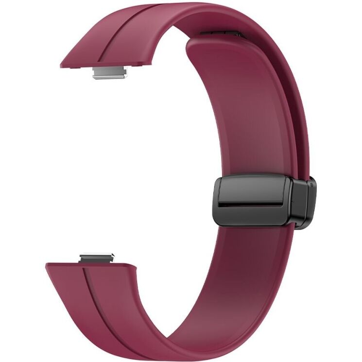Ремешок Deexe Magnetic Braselet для Huawei Watch Fit 3 - Wine Red: фото 3 из 5