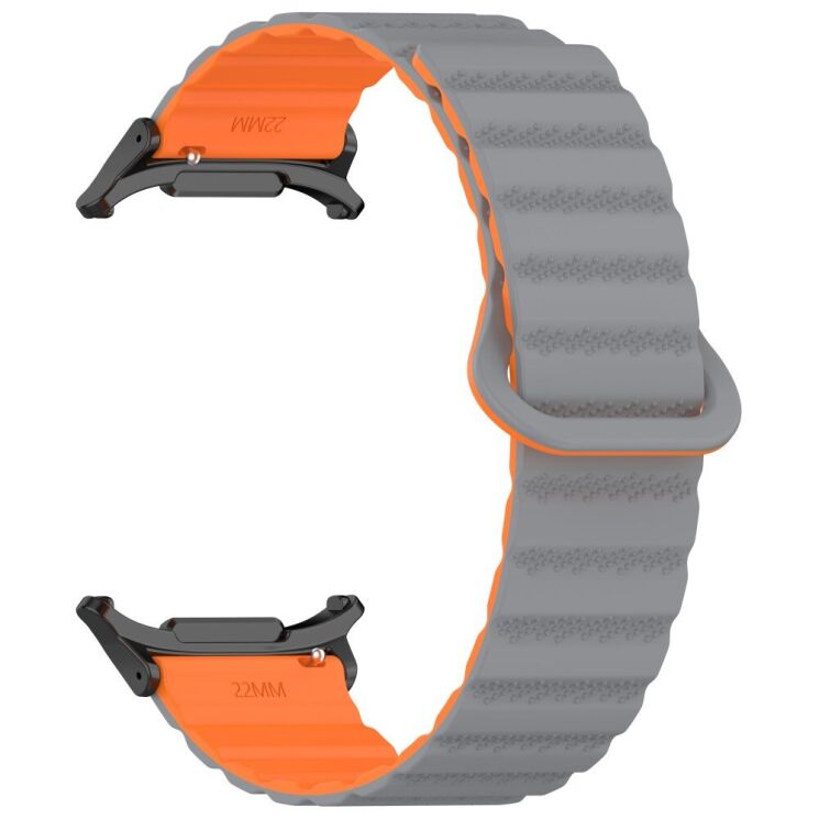 Ремінець Deexe Magnetic Strap для Samsung Galaxy Watch Ultra (47mm) - Grey / Orange: фото 3 з 7