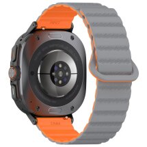Ремешок Deexe Magnetic Strap для Samsung Galaxy Watch Ultra (47mm) - Grey / Orange: фото 1 из 7