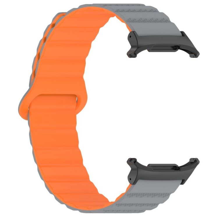Ремінець Deexe Magnetic Strap для Samsung Galaxy Watch Ultra (47mm) - Grey / Orange: фото 4 з 7