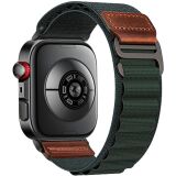 Ремінець Deexe Nylon Leather для Huawei Watch Fit 5 / Fit 5 Pro / Fit 4 / Fit 4 Pro / Fit 3 - Dark Green: фото 1 з 7