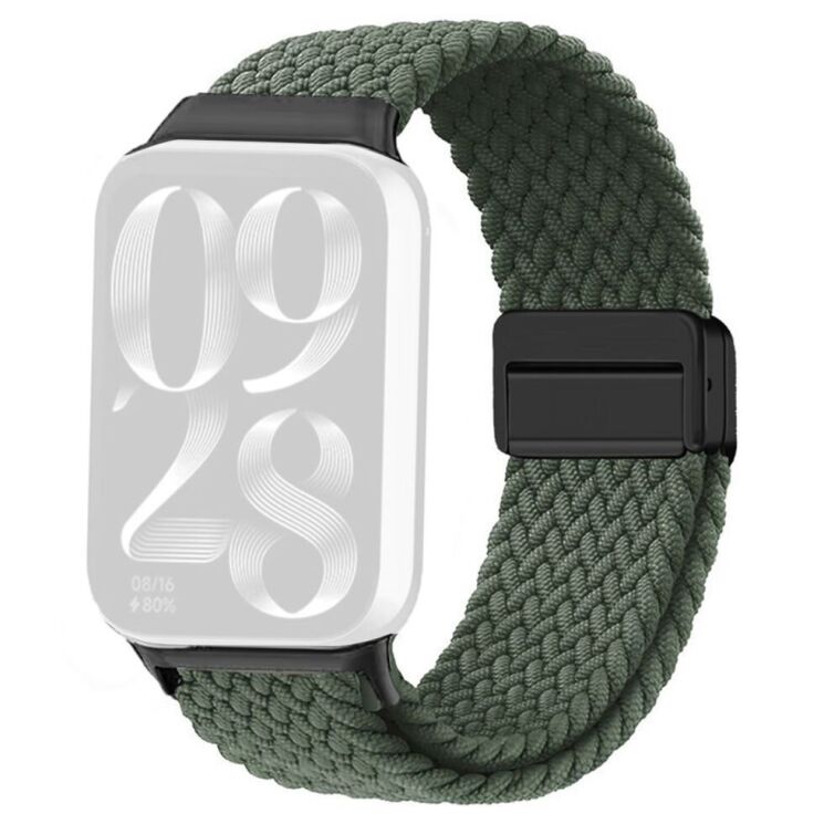 Ремешок Deexe Nylon Loop для Xiaomi Redmi Watch 4 / 5 / Mi Smart Band 8 Pro / Band 9 Pro - Olive Green: фото 1 из 6