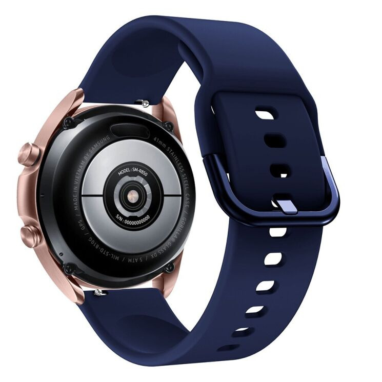Ремешок Deexe Soft Silicone для&nbsp; Samsung Galaxy Watch 3 (41mm) - Dark Blue: фото 1 из 4