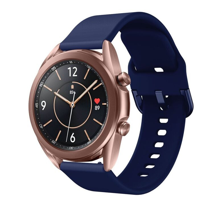 Ремешок Deexe Soft Silicone для&nbsp; Samsung Galaxy Watch 3 (41mm) - Dark Blue: фото 4 из 4