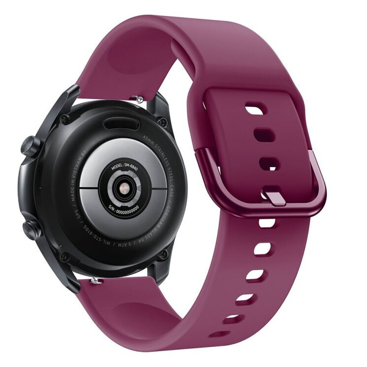 Ремешок Deexe Soft Silicone для&nbsp; Samsung Galaxy Watch 3 (45mm) - Wine Red: фото 1 из 4