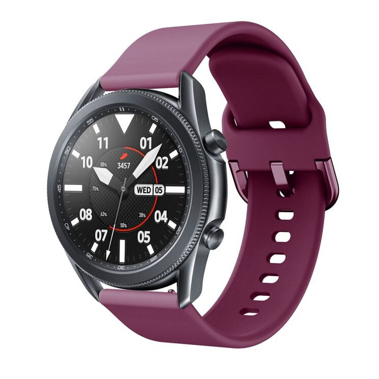 Ремешок Deexe Soft Silicone для&nbsp; Samsung Galaxy Watch 3 (45mm) - Wine Red: фото 4 из 4