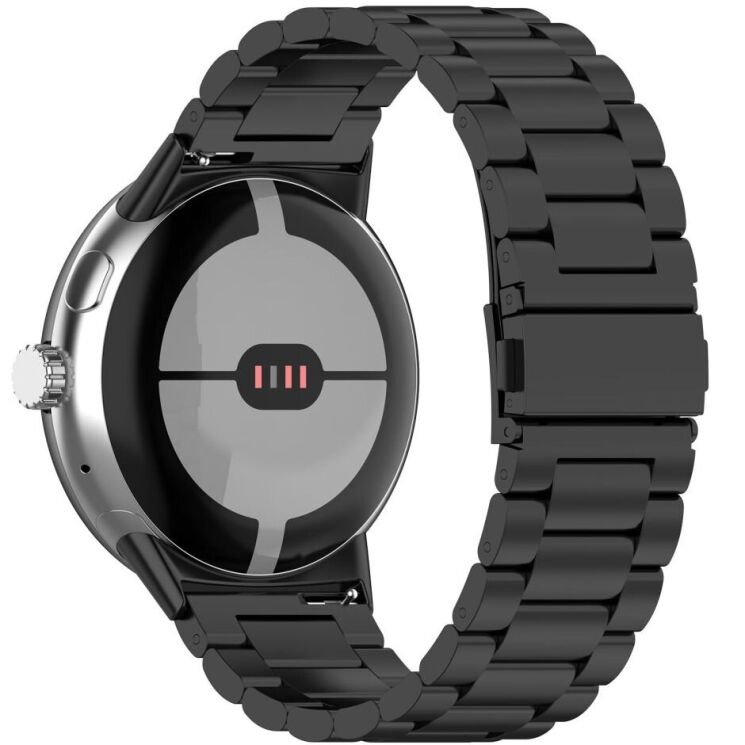 Ремешок Deexe Stainless Steel для Google Pixel Watch 3 (45mm) - Black: фото 1 из 9