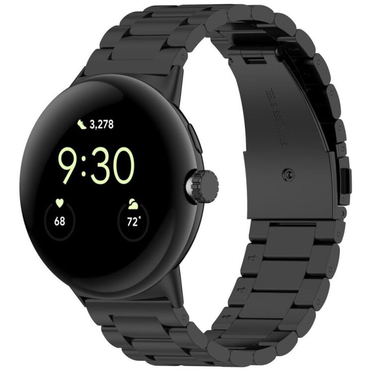 Ремешок Deexe Stainless Steel для Google Pixel Watch 3 (45mm) - Black: фото 2 из 9