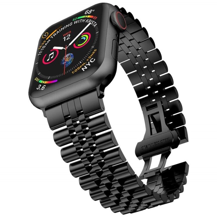 Ремінець Deexe Stainless Steel Strap для Apple Watch 42 (Series 10) / 41 / 40 / SE 40 / 38 - Black: фото 3 з 5