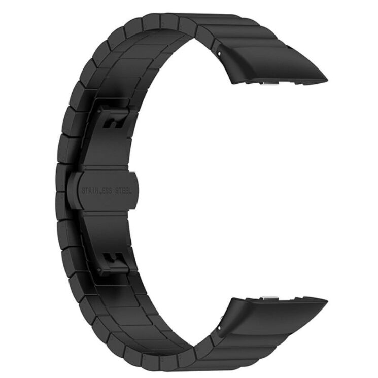 Ремешок Deexe Steel Strap для Huawei Band 6 / Honor Band 6 - Black: фото 2 из 10