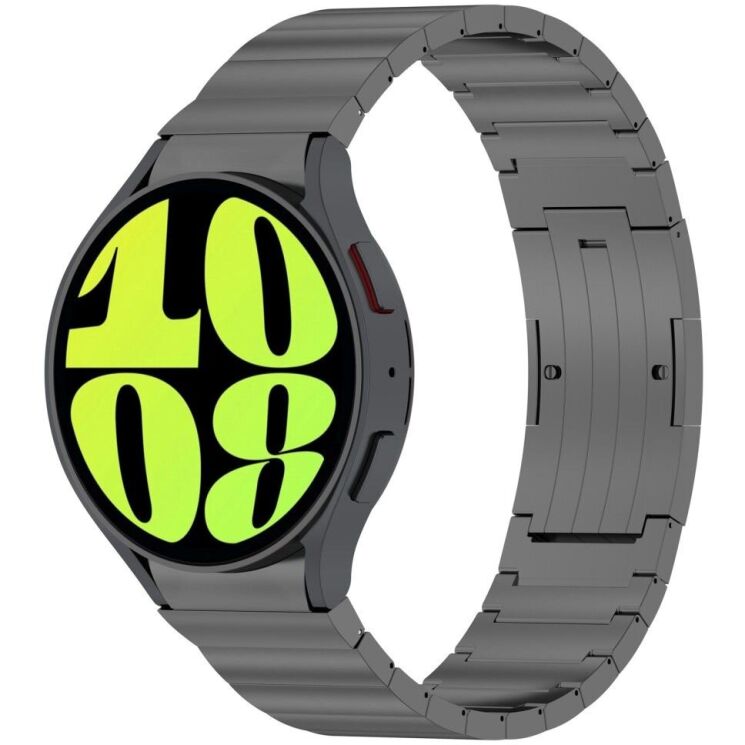 Ремешок Deexe Titanium Steel для Samsung Galaxy Watch 4 / 4 Classic / 5 / 5 Pro / 6 / 6 Classic / 7 / FE - Grey: фото 4 из 5