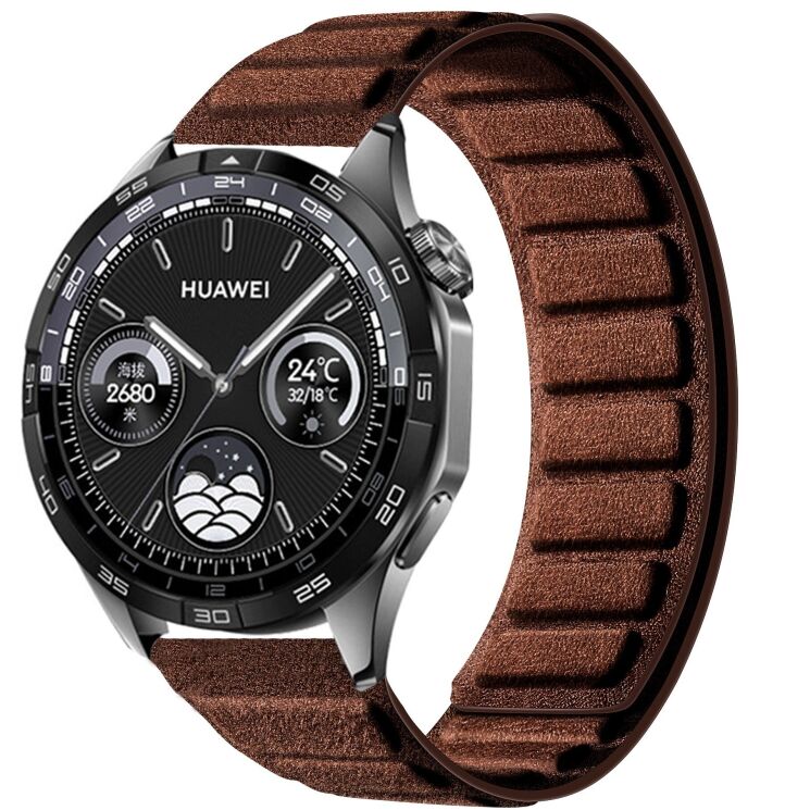 Ремешок Reframe Suede Leather для часов с шириной крепления 22мм - Dark Coffee: фото 2 из 8