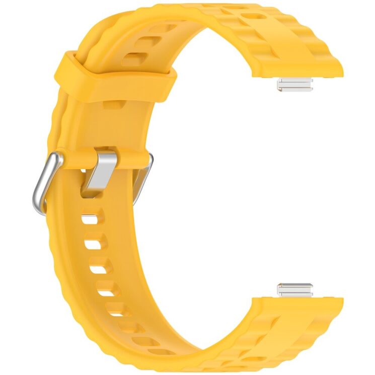 Ремешок UniCase Silicone Strap для Huawei Watch Fit 3 / Fit 4 / Fit 4 Pro - Yellow: фото 2 из 7
