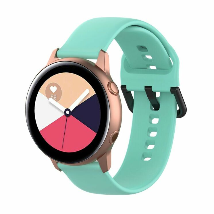 Ремешок UniCase Silicone Strap для Samsung Watch Active / Active 2 40mm / Active 2 44mm - Cyan: фото 1 из 3