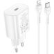 Сетевое зарядное устройство Hoco N22 Jetta PD25W + кабель Type-C to Lightning - White (960167W). Фото 2 из 9