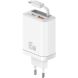 Сетевое зарядное устройство USAMS US-CC299 GaN 65W (USB + Type-C) + кабель Type-C - White (960223W). Фото 1 из 17