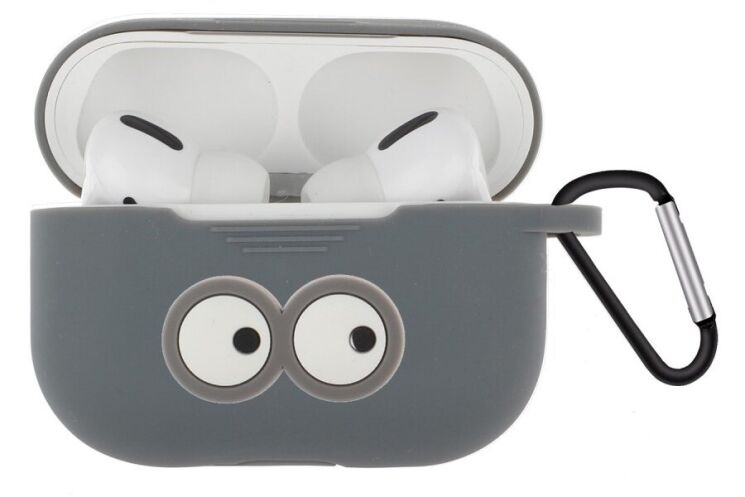 Силиконовый чехол Deexe 3D Cartoon для AirPods Pro - Grey Eyes: фото 1 из 8