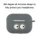 Силиконовый чехол Deexe 3D Cartoon для AirPods Pro - Grey Eyes (263214B). Фото 2 из 8