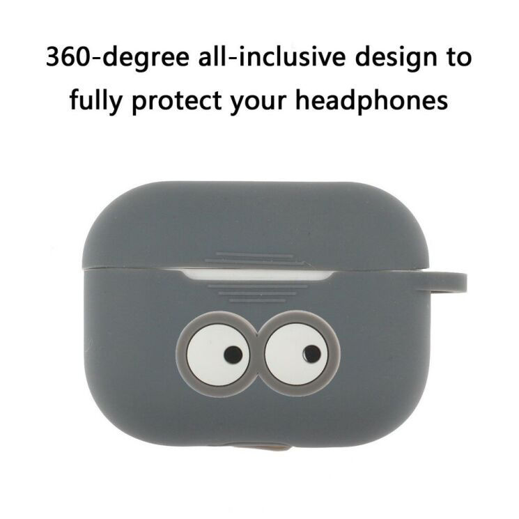 Силиконовый чехол Deexe 3D Cartoon для AirPods Pro - Grey Eyes: фото 2 из 8