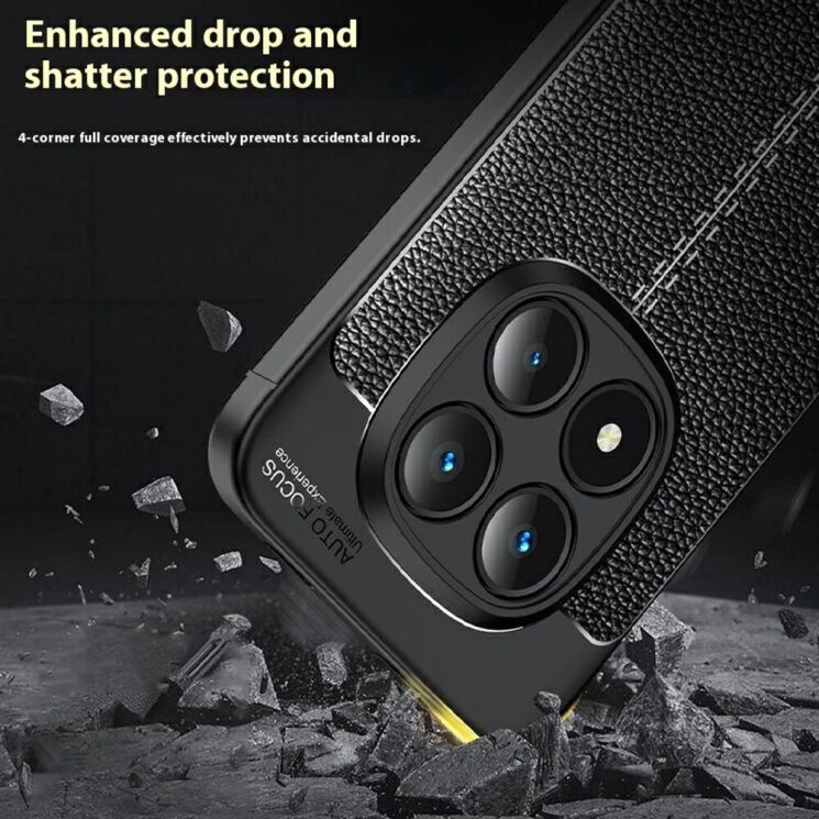 Силіконовий (TPU) чохол Deexe Leather Cover для Xiaomi Redmi Note 15 Pro 5G - Black: фото 9 з 9