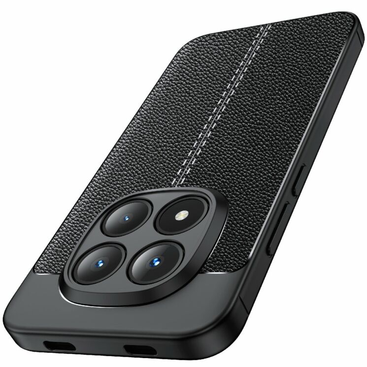Силіконовий (TPU) чохол Deexe Leather Cover для Xiaomi Redmi Note 15 Pro 5G - Black: фото 4 з 9