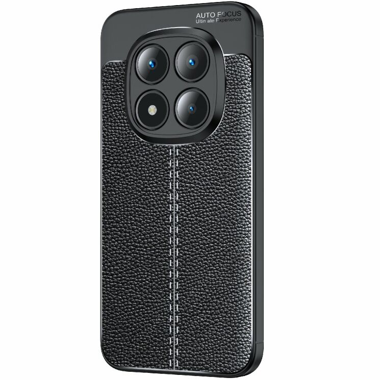 Силіконовий (TPU) чохол Deexe Leather Cover для Xiaomi Redmi Note 15 Pro 5G - Black: фото 1 з 9