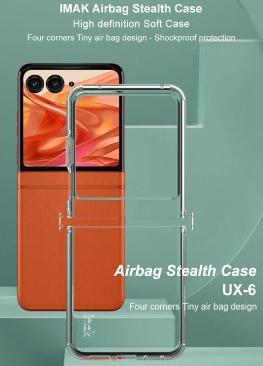 Силиконовый (TPU) чехол IMAK UX-6 Series для Motorola Razr 50 - Transparent: фото 7 из 9