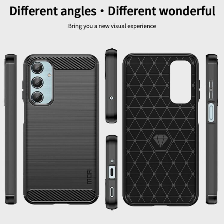 Силиконовый (TPU) чехол MOFI Carbon Fiber для Samsung Galaxy M35 (M356) - Black: фото 9 из 10