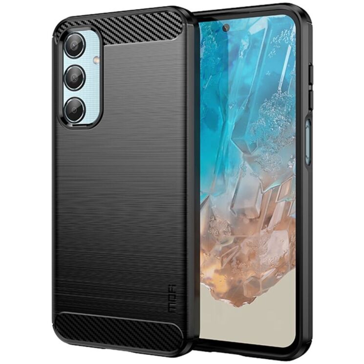 Силиконовый (TPU) чехол MOFI Carbon Fiber для Samsung Galaxy M35 (M356) - Black: фото 1 из 10
