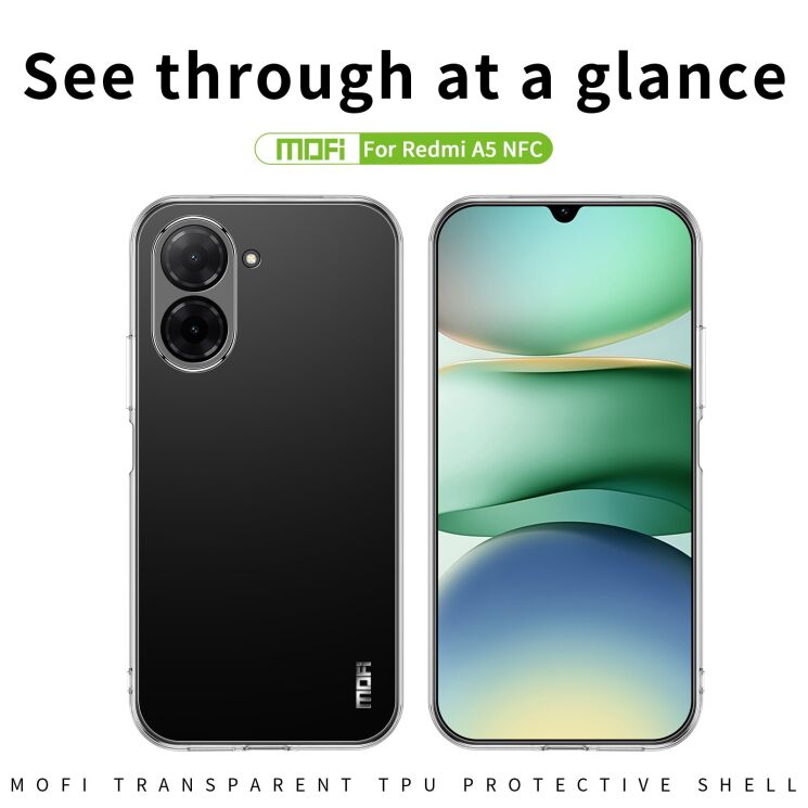 Силіконовий (TPU) чохол MOFI Thin Guard для Xiaomi Redmi A5 (European Version) - Transparent: фото 3 з 10