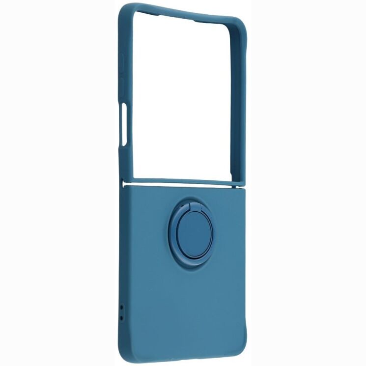 Силиконовый (TPU) чехол с кольцом Deexe Color Shell (FF) для Samsung Galaxy Flip 8 - Midnight Blue: фото 2 из 5