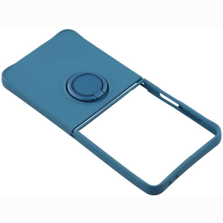 Силиконовый (TPU) чехол с кольцом Deexe Color Shell (FF) для Samsung Galaxy Flip 8 - Midnight Blue: фото 5 из 5