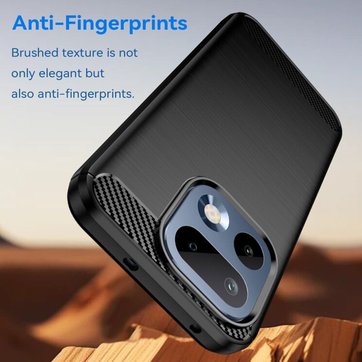 Силиконовый (TPU) чехол UniCase Carbon для Realme 16 Pro - Black: фото 3 из 8